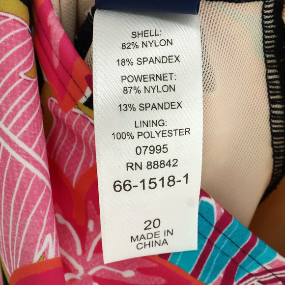 Swimsuits For All Plus Size 20 One Piece Swimsuit Pink Blue Floral New with Tags - Picture 11 of 13